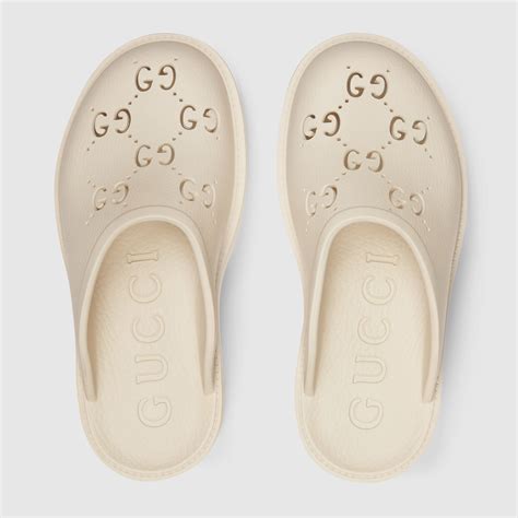 gucci rubber mules white|gucci perforated rubber sandals.